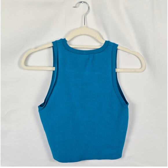 Zara Cropped Basics Bundle | Black Short Sleeve + Blue Sleeveless Top M - Picture 7 of 7